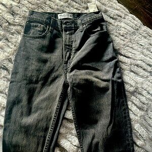 Abercrombie and Fitch size 23 gray black ultra high rise 90s straight leg jeans.